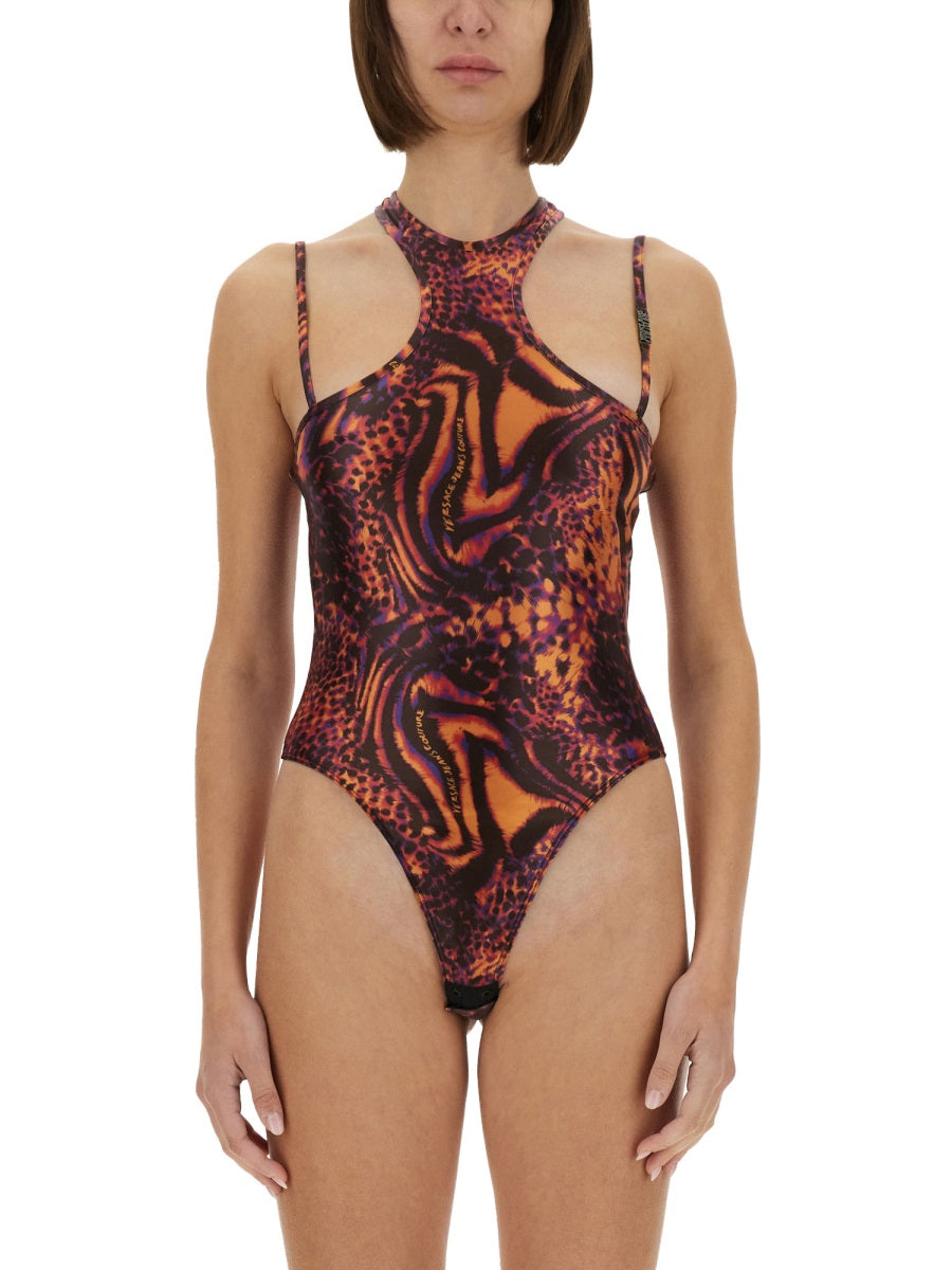 VERSACE JEANS COUTURE Slim Fit Leotard with Print - Size 38 IT