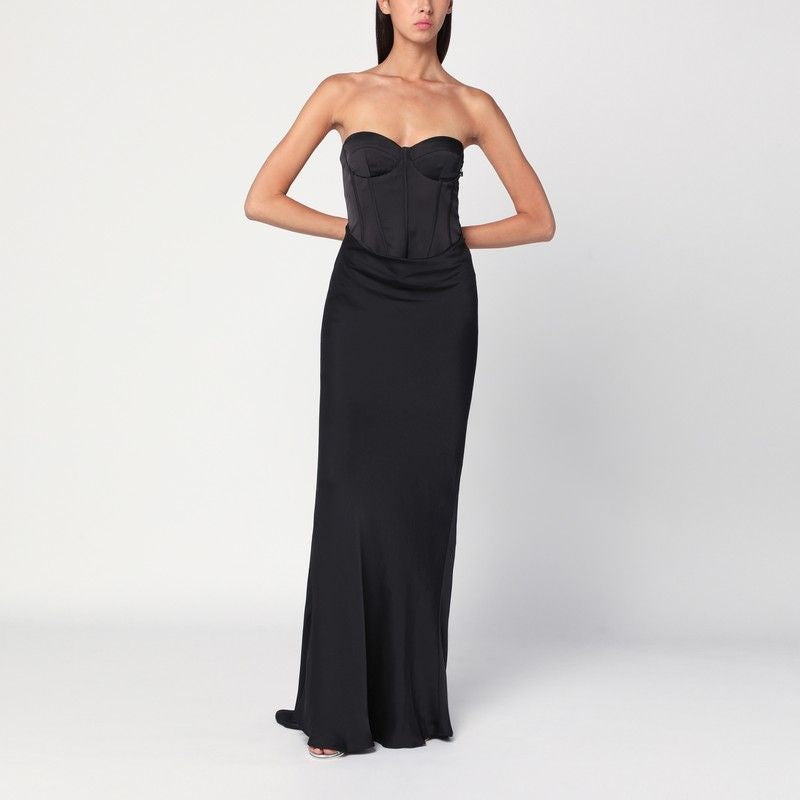 ROTATE BIRGERCHRISTENSEN Elegant Long Dress with Fitted Corset