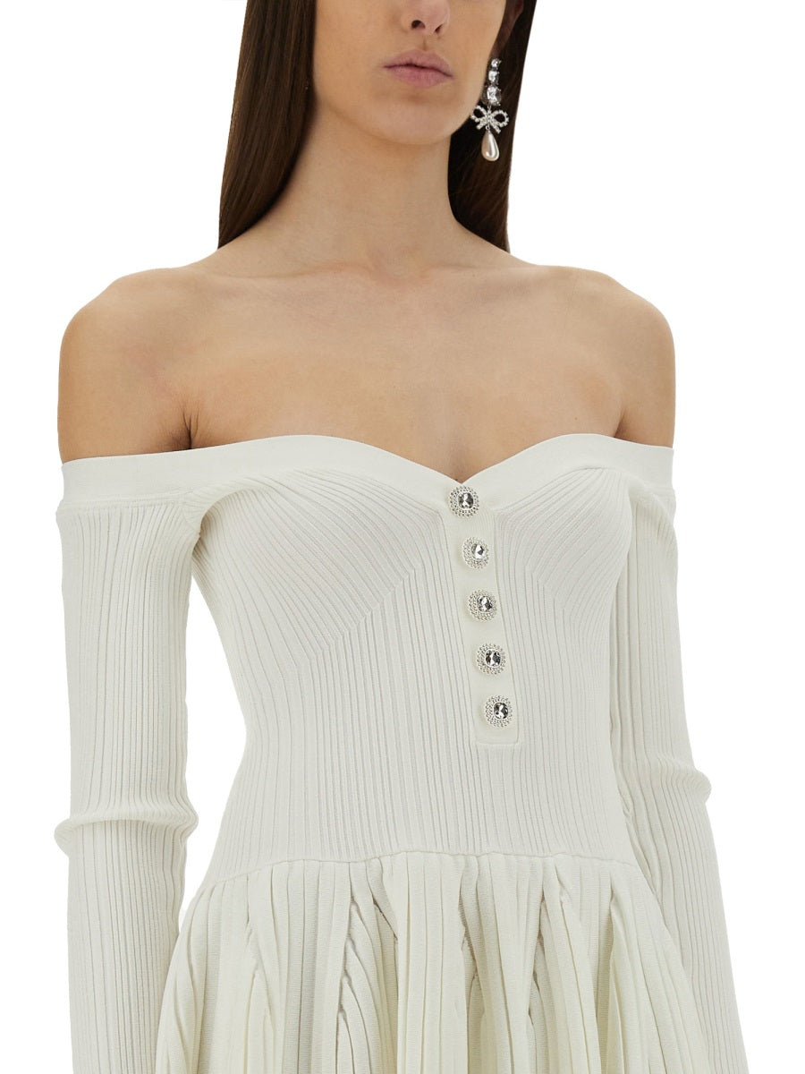 SELF-PORTRAIT Slim Fit Knit Mini Dress