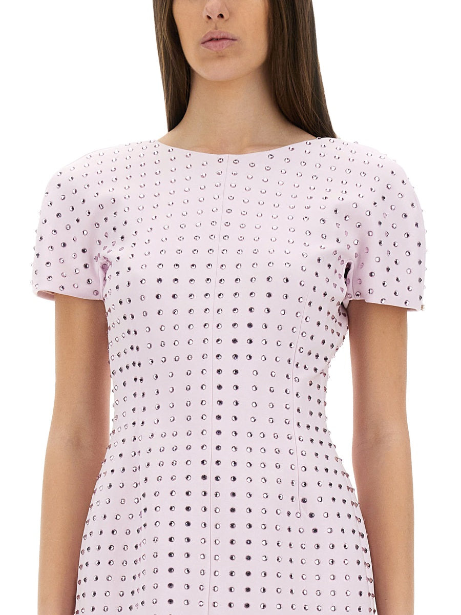 SPORTMAX Fitted Mini Dress with Rhinestones - Size S