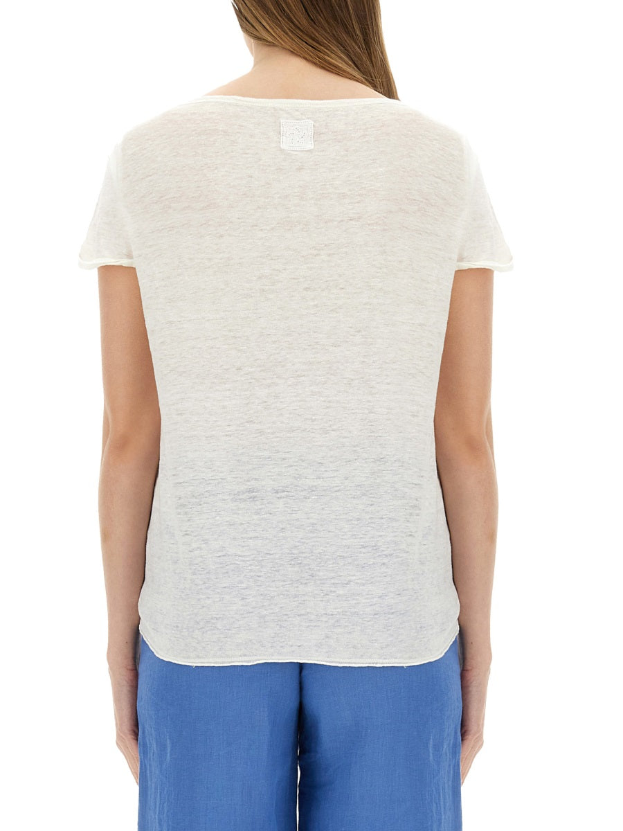 120% LINO Regular Fit Linen T-Shirt - Size S