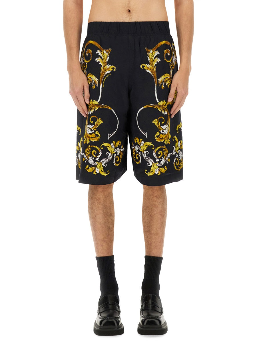 VERSACE JEANS COUTURE Baroque Outline Print Shorts - Size 48