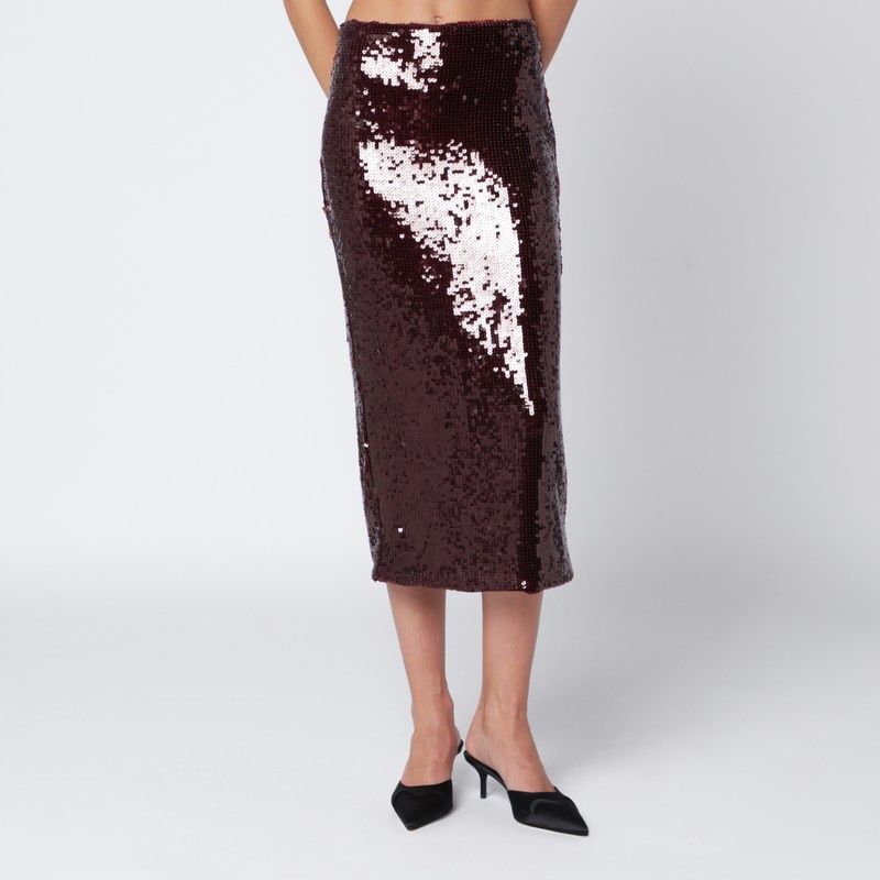 ROTATE BIRGERCHRISTENSEN Sequin Pencil Skirt with High Waist Design