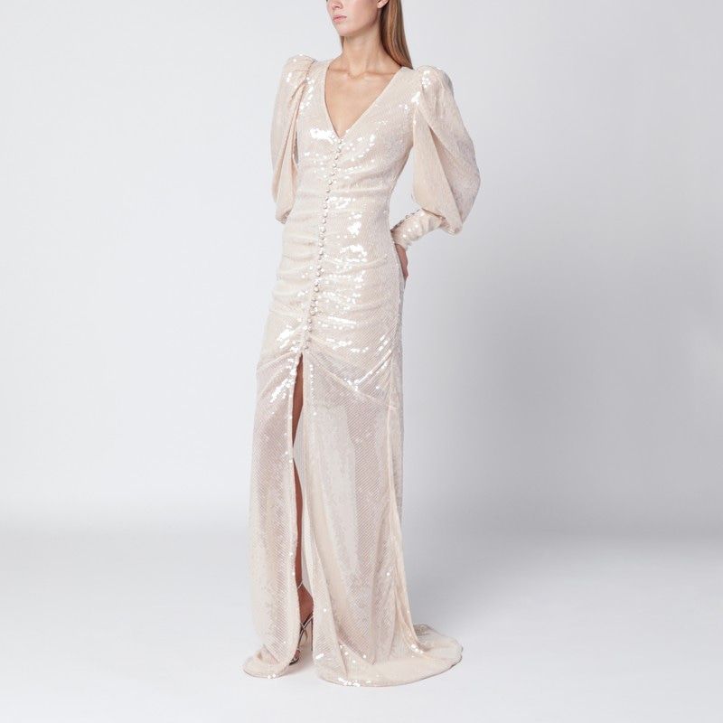 ROTATE BIRGERCHRISTENSEN Long Sequin Dress with Deep V-Neckline for Women
