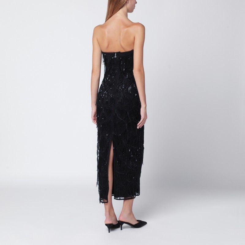 ROTATE BIRGERCHRISTENSEN Beaded Fringe Midi Dress