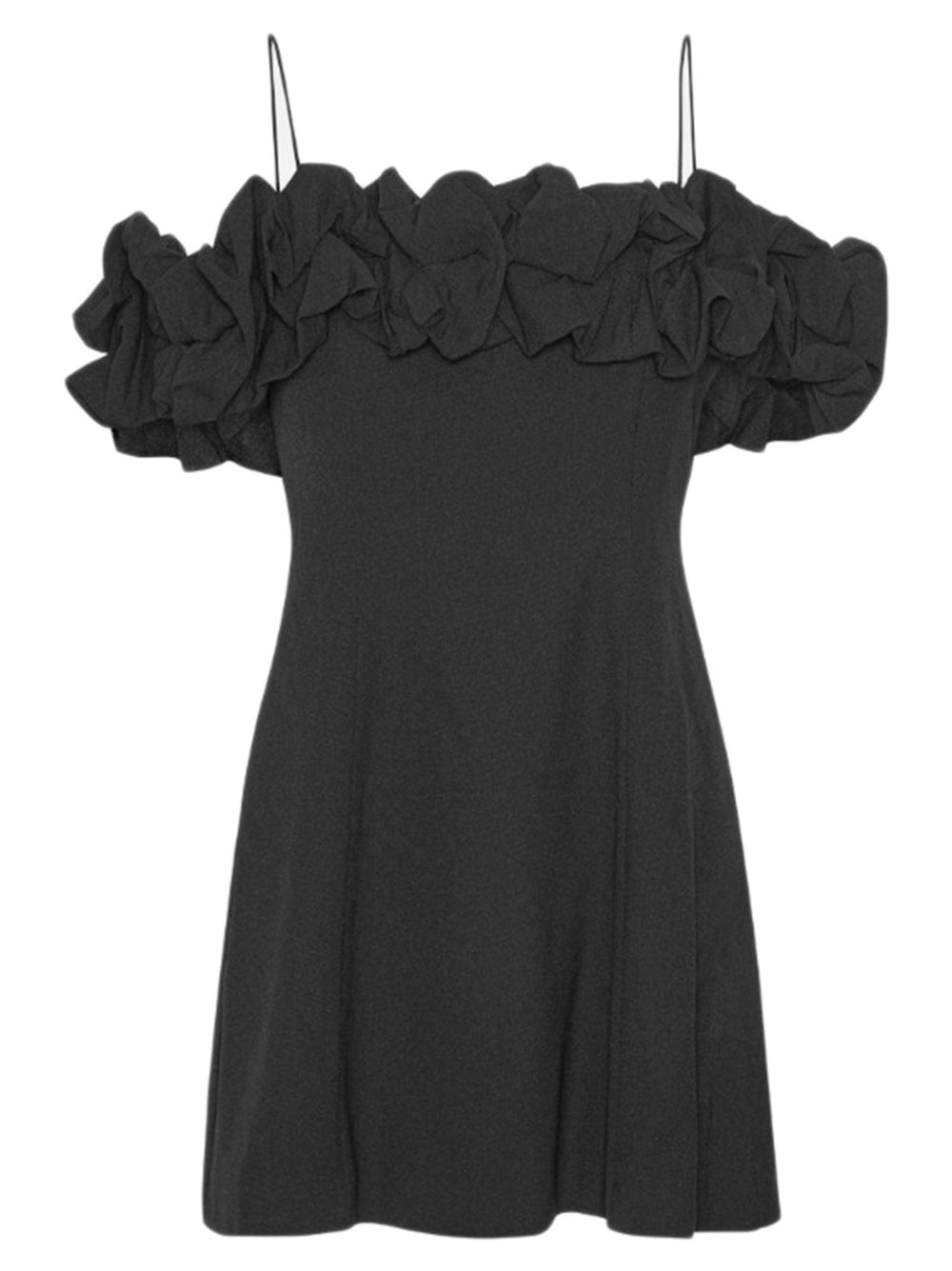 ROTATE BIRGERCHRISTENSEN Plunging Neckline Crepe A-Line Mini Dress - Size 34