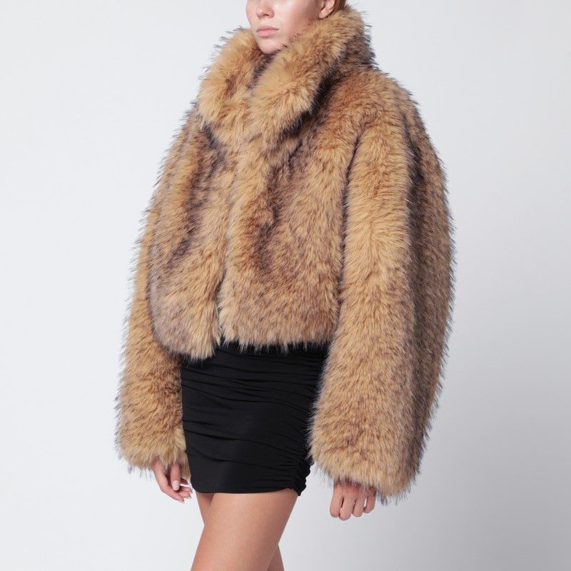 ROTATE BIRGERCHRISTENSEN Mini Short Faux Fur Jacket