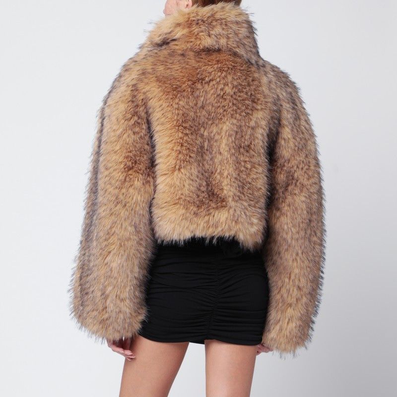ROTATE BIRGERCHRISTENSEN Mini Short Faux Fur Jacket
