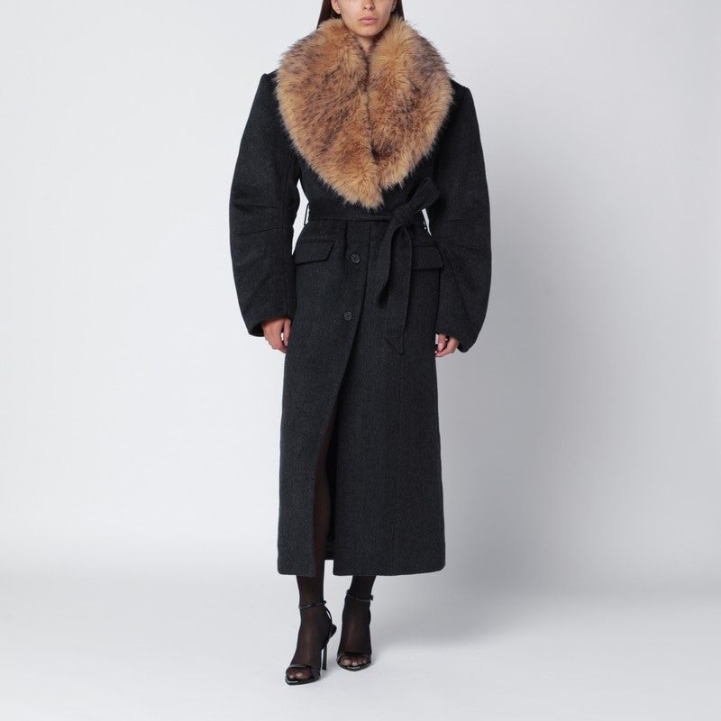 ROTATE BIRGERCHRISTENSEN Women's Jacket with Faux Fur Collar
