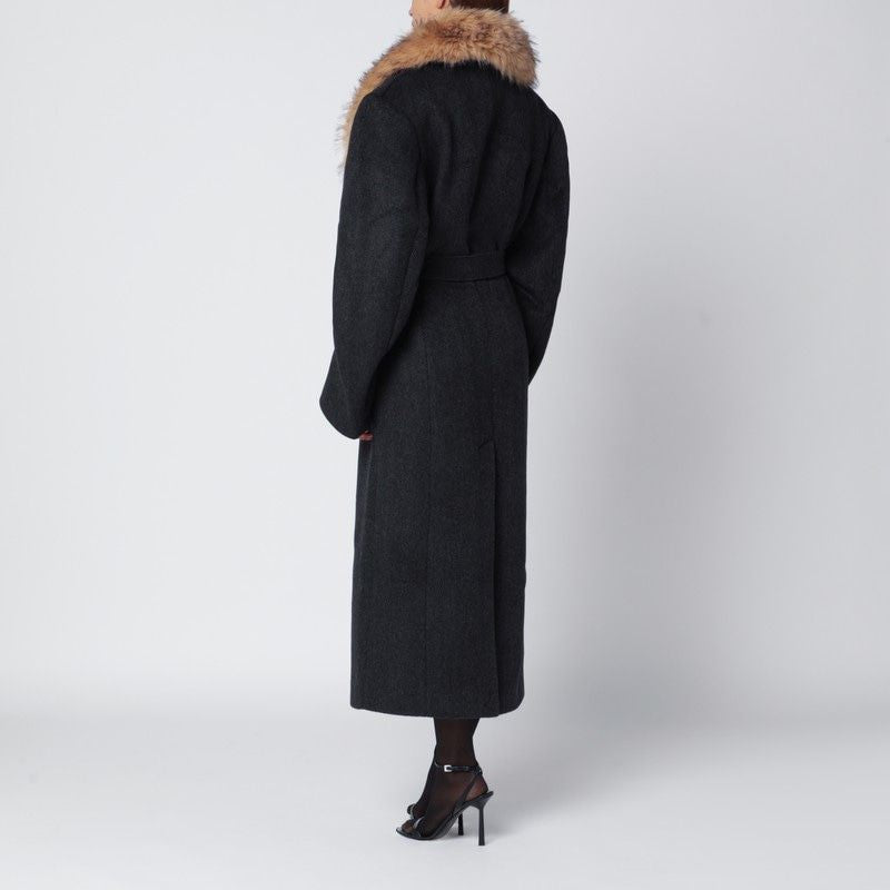 ROTATE BIRGERCHRISTENSEN Women's Jacket with Faux Fur Collar