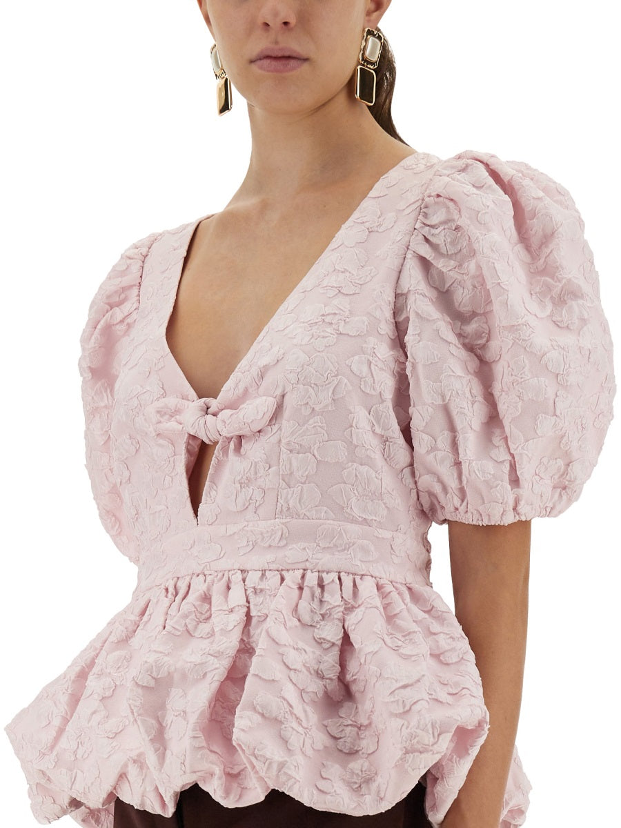 ROTATE BIRGERCHRISTENSEN Women’s Puff Sleeve Top - Size 40