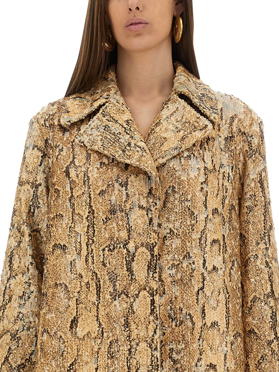 DRIES VAN NOTEN Luxury Long Jacket with Sequins - Size M