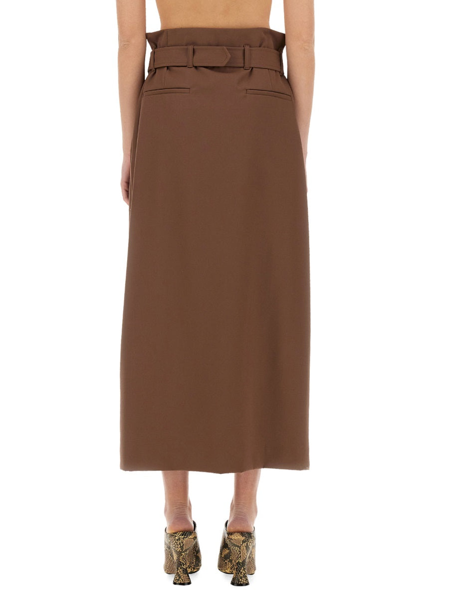 DRIES VAN NOTEN Wool Skirt with Belt - Size 36
