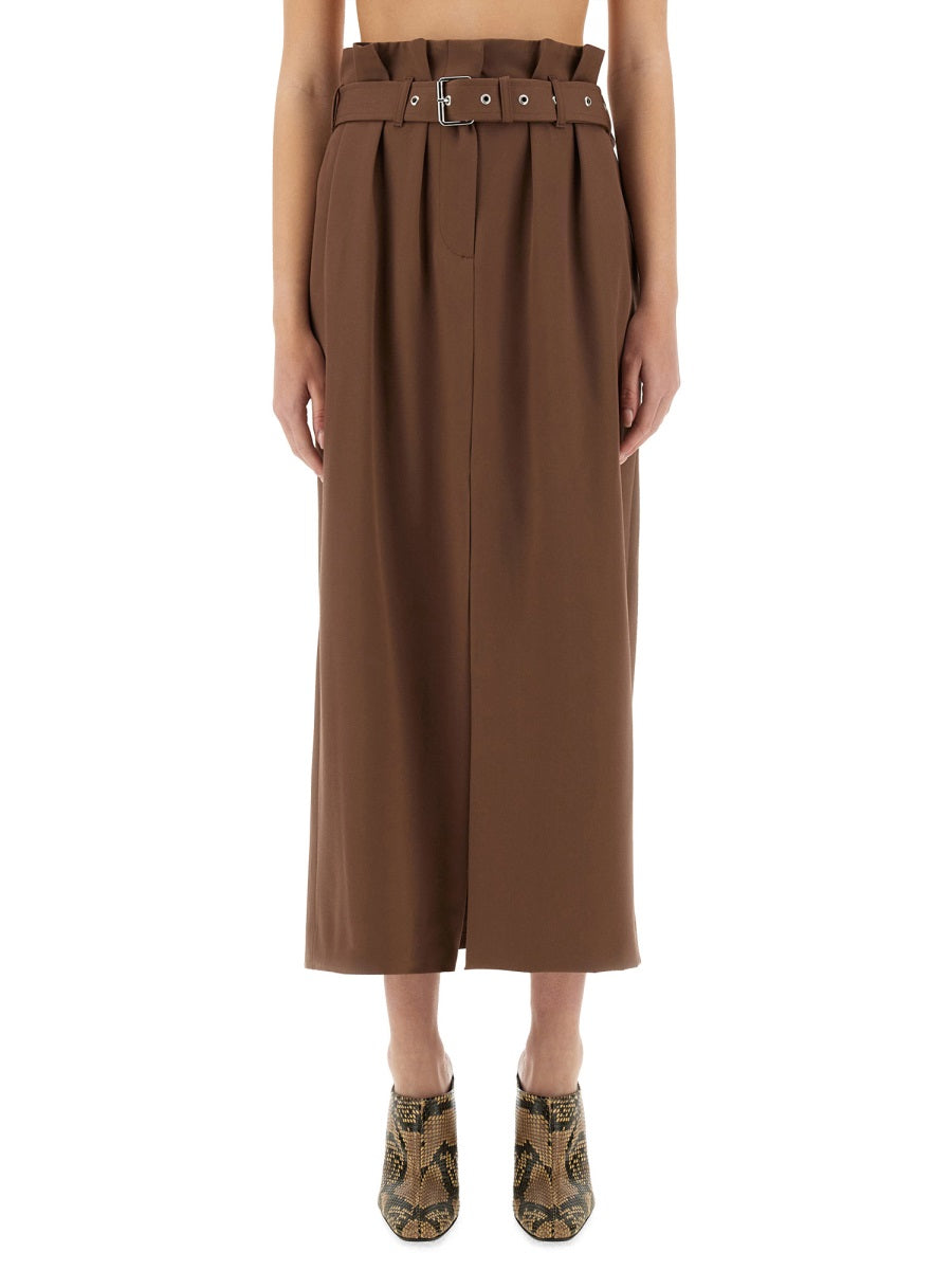 DRIES VAN NOTEN Wool Skirt with Belt - Size 36