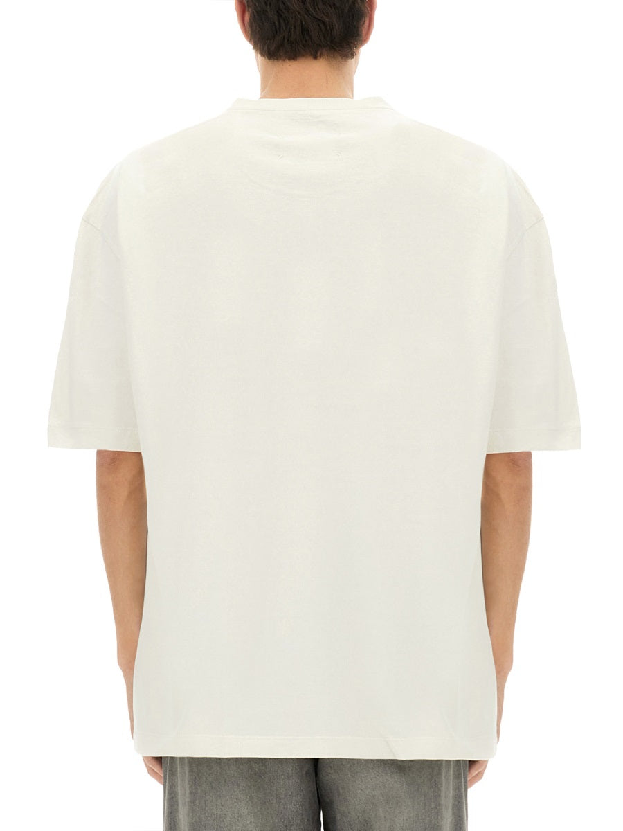 MAISON MARGIELA Men's Logo Embroidered T-Shirt - Size L