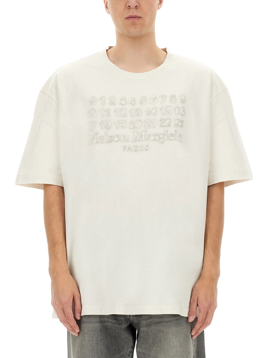 MAISON MARGIELA Men's Logo Embroidered T-Shirt - Size L