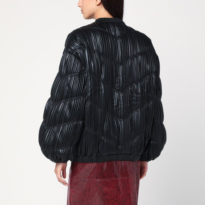 ROTATE BIRGERCHRISTENSEN Pleated Bomber Jacket with Zip - Women's FW25