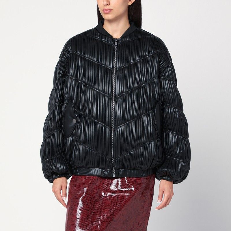 ROTATE BIRGERCHRISTENSEN Pleated Bomber Jacket with Zip - Women's FW25