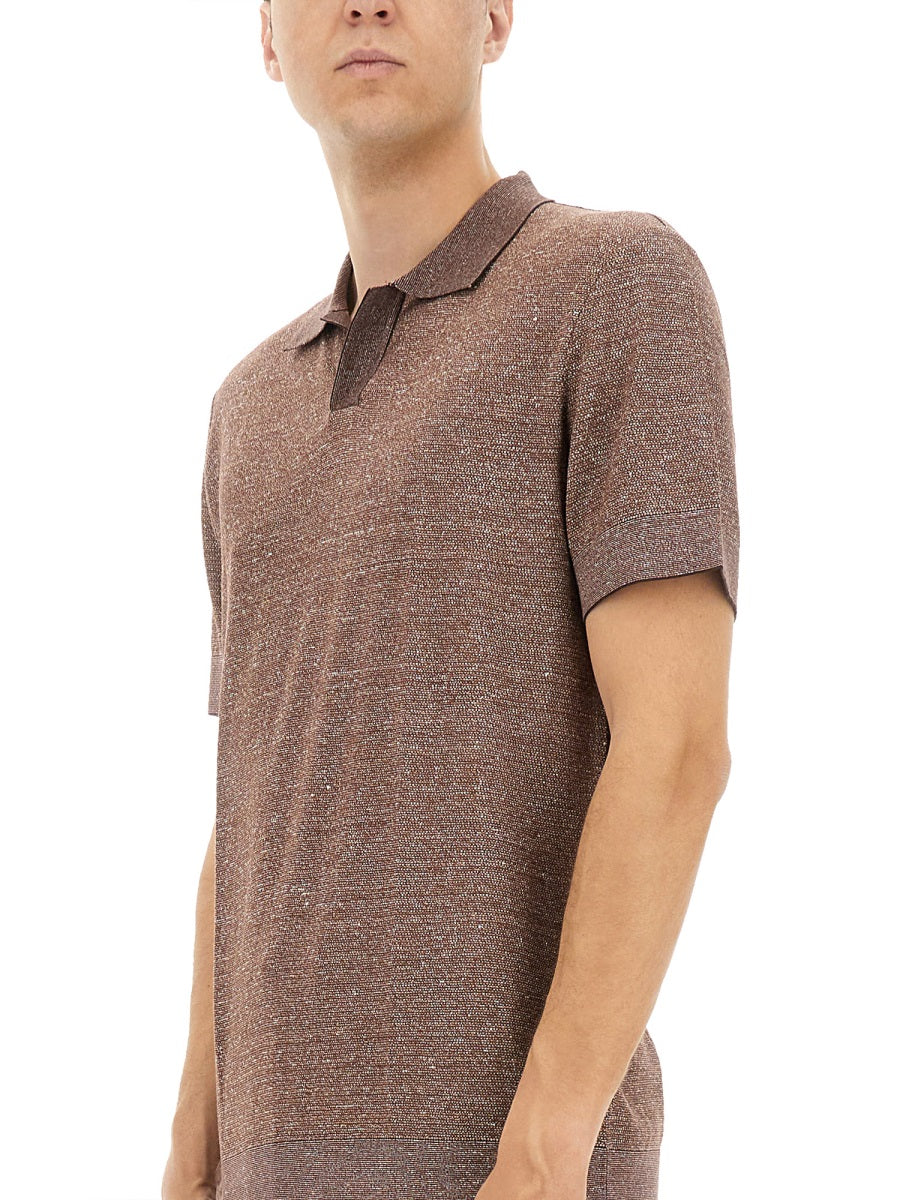 BOSS CAMEL Luxury Cotton-Linen-Silk Blend Polo Shirt