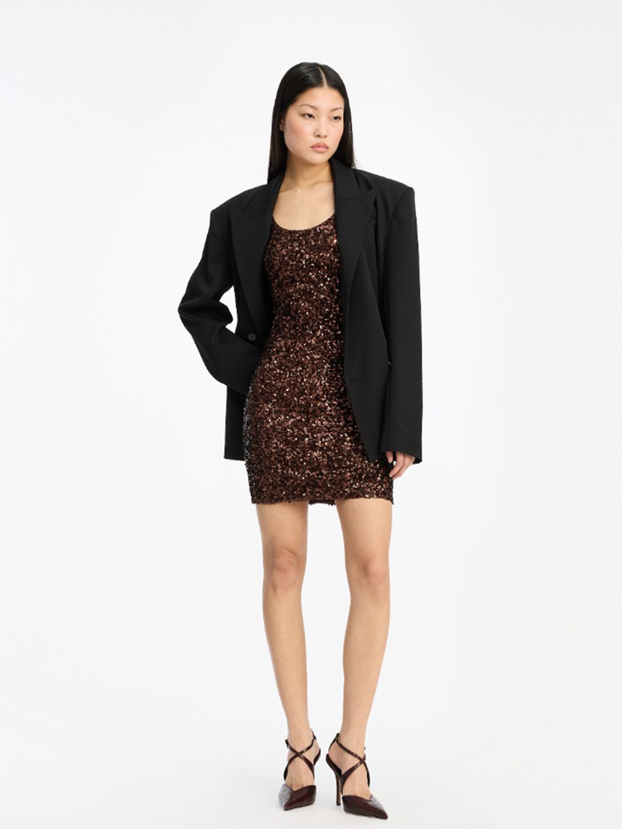 ROTATE BIRGERCHRISTENSEN Sequined Sleeveless Dress in Size 34