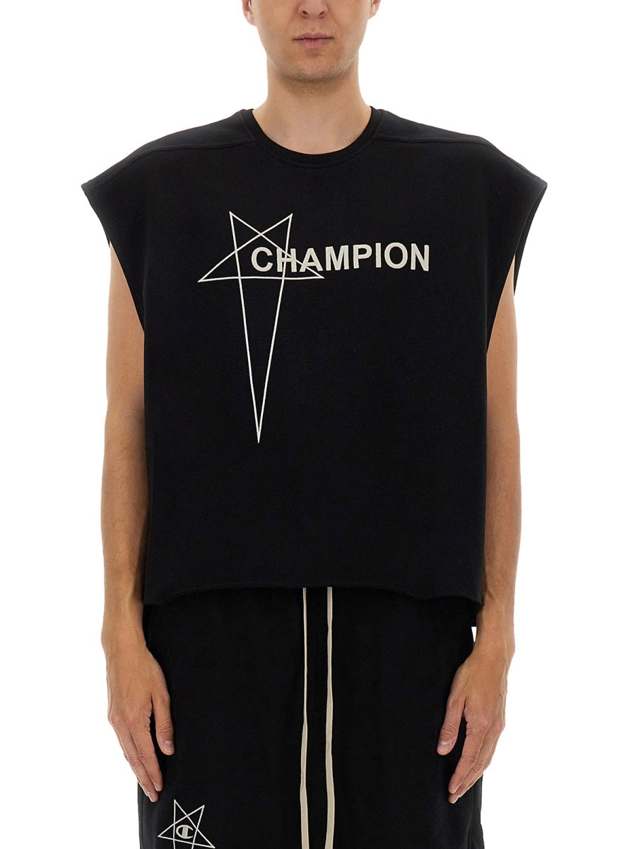 CHAMPION X RICK OWENS Mini Cropped Micro Tatlin T-Shirt - Size L
