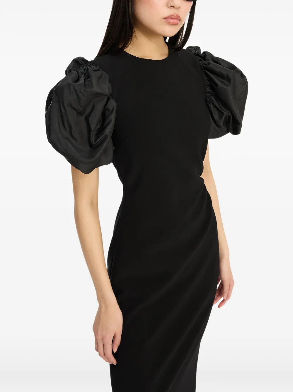 ROTATE BIRGERCHRISTENSEN MIDI PUFF DRESS with Short Sleeves - Size 34