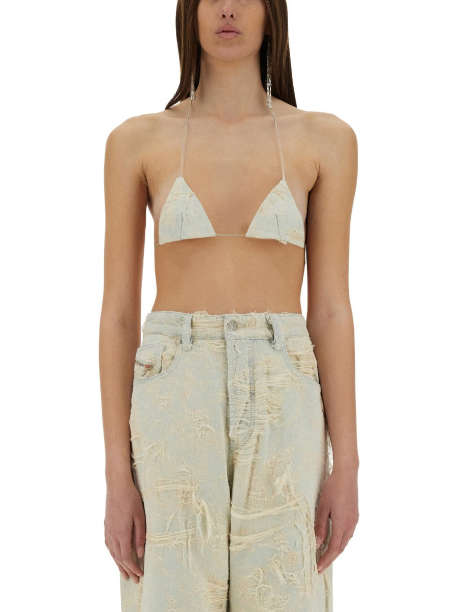 DIESEL Jacquard Denim Top (Size S)