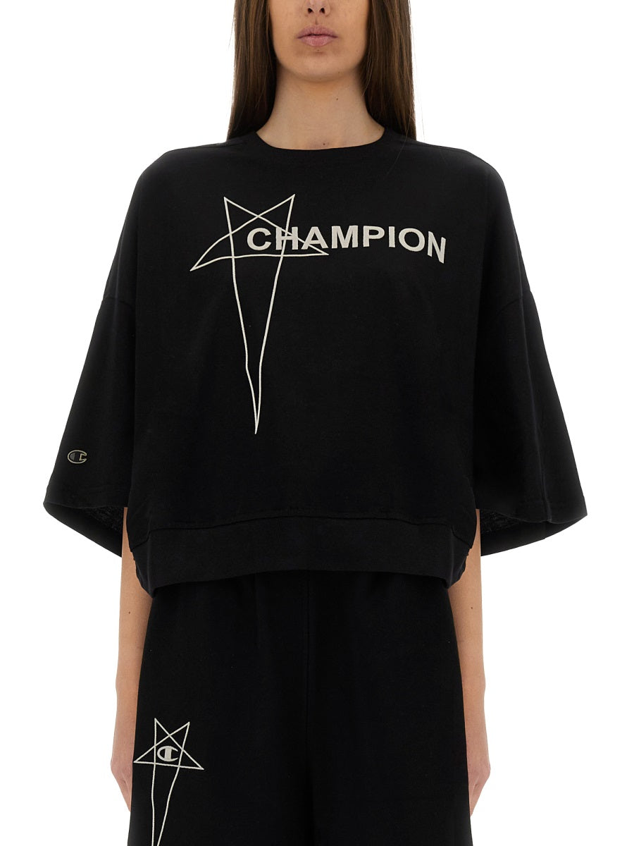 CHAMPION X RICK OWENS Mini Cropped Oversized T-Shirt