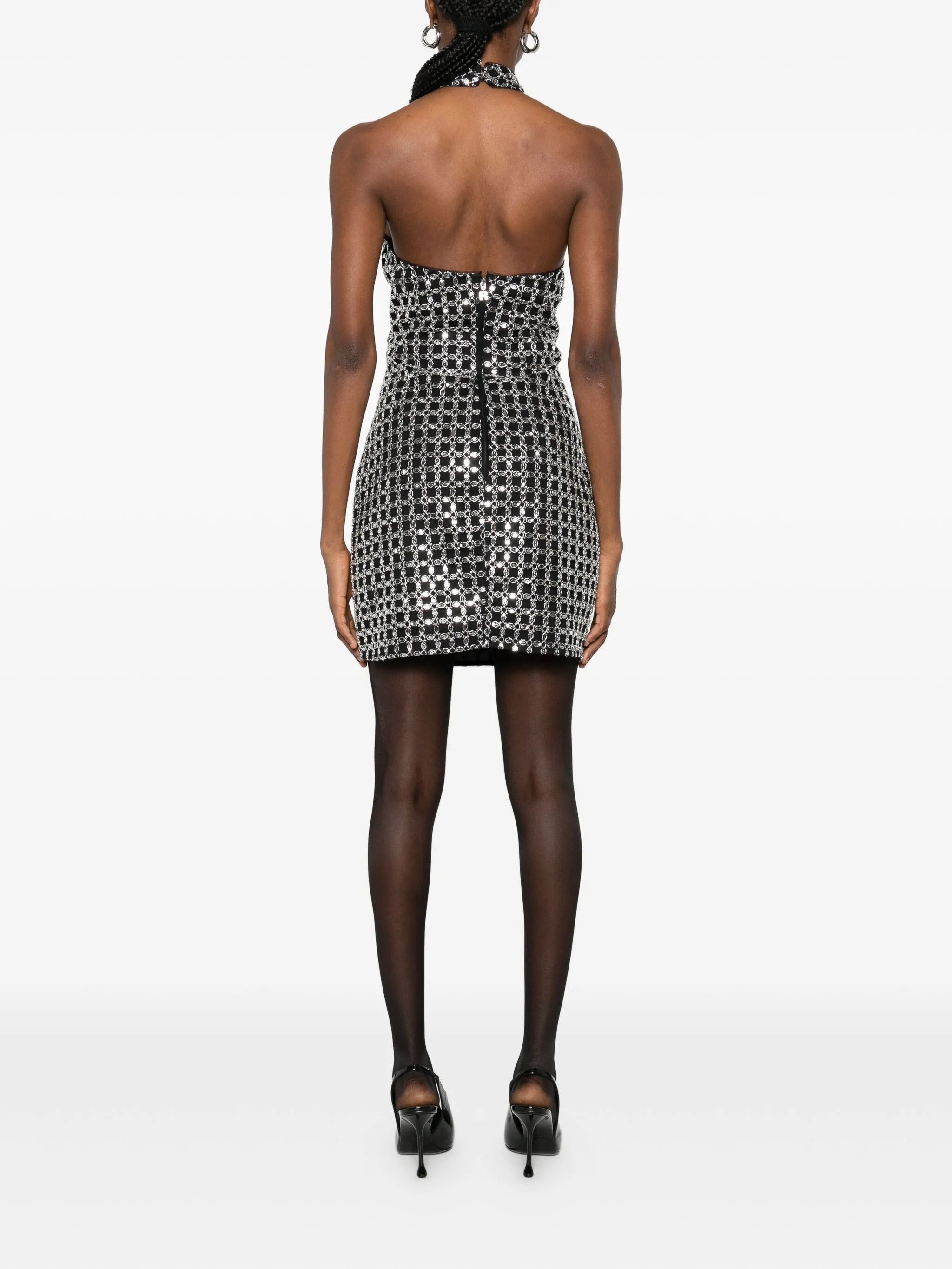 ROTATE BIRGERCHRISTENSEN Beaded Halterneck Mini Dress