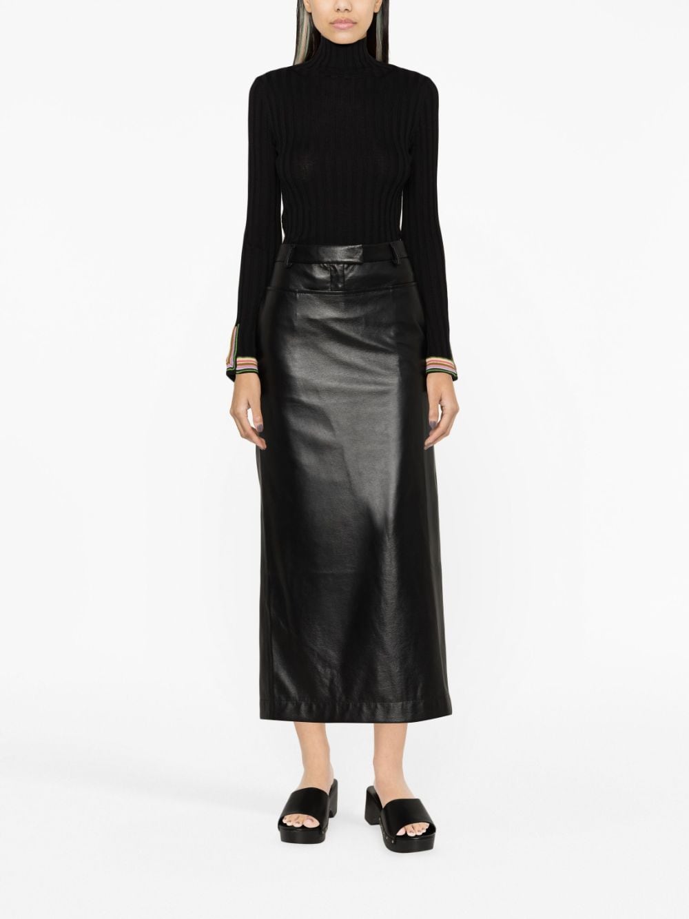 ETRO Women's Leather Turtleneck Sweater