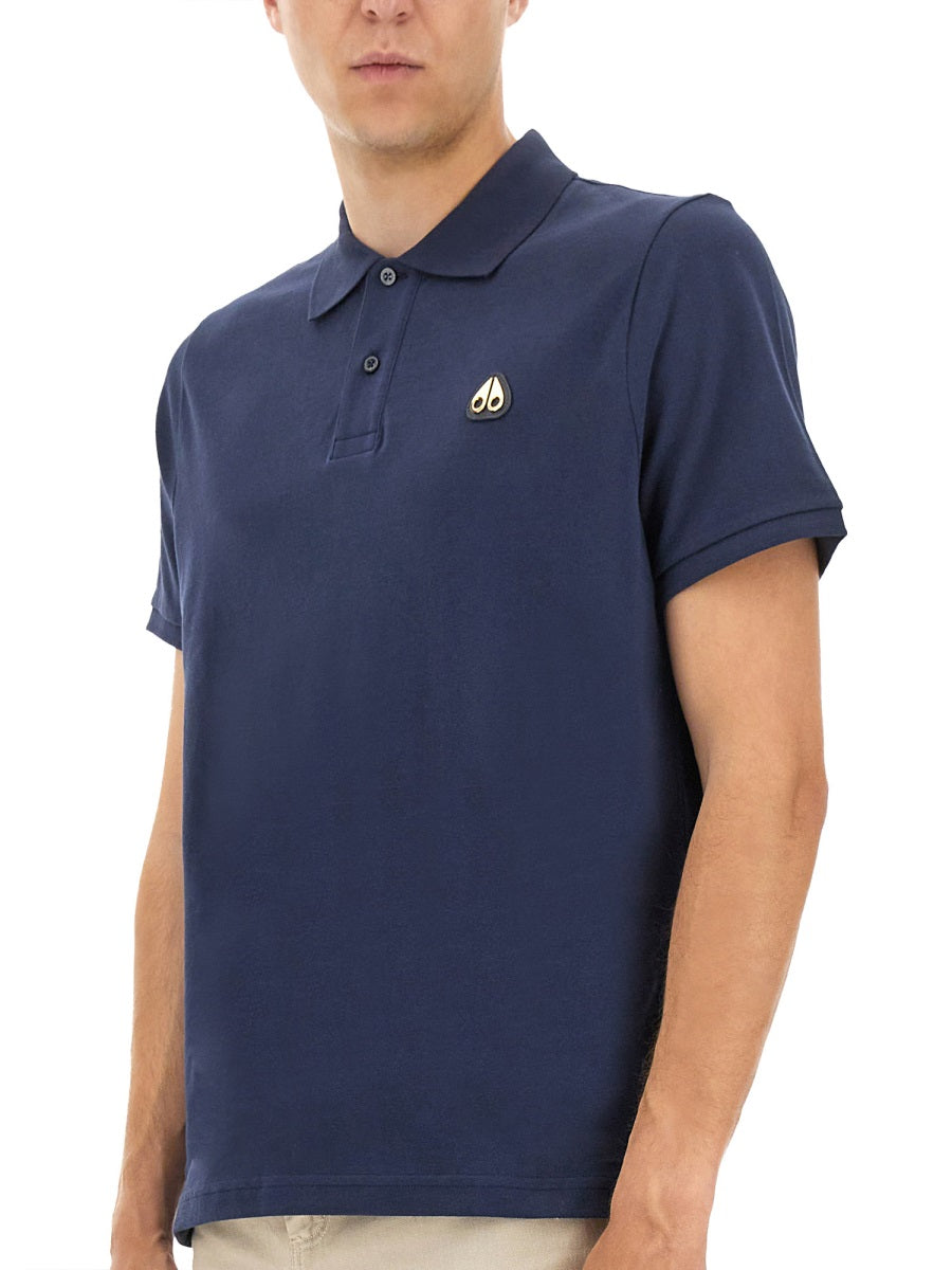MOOSE KNUCKLES Everett Gold Polo Shirt - Regular Fit, Size L