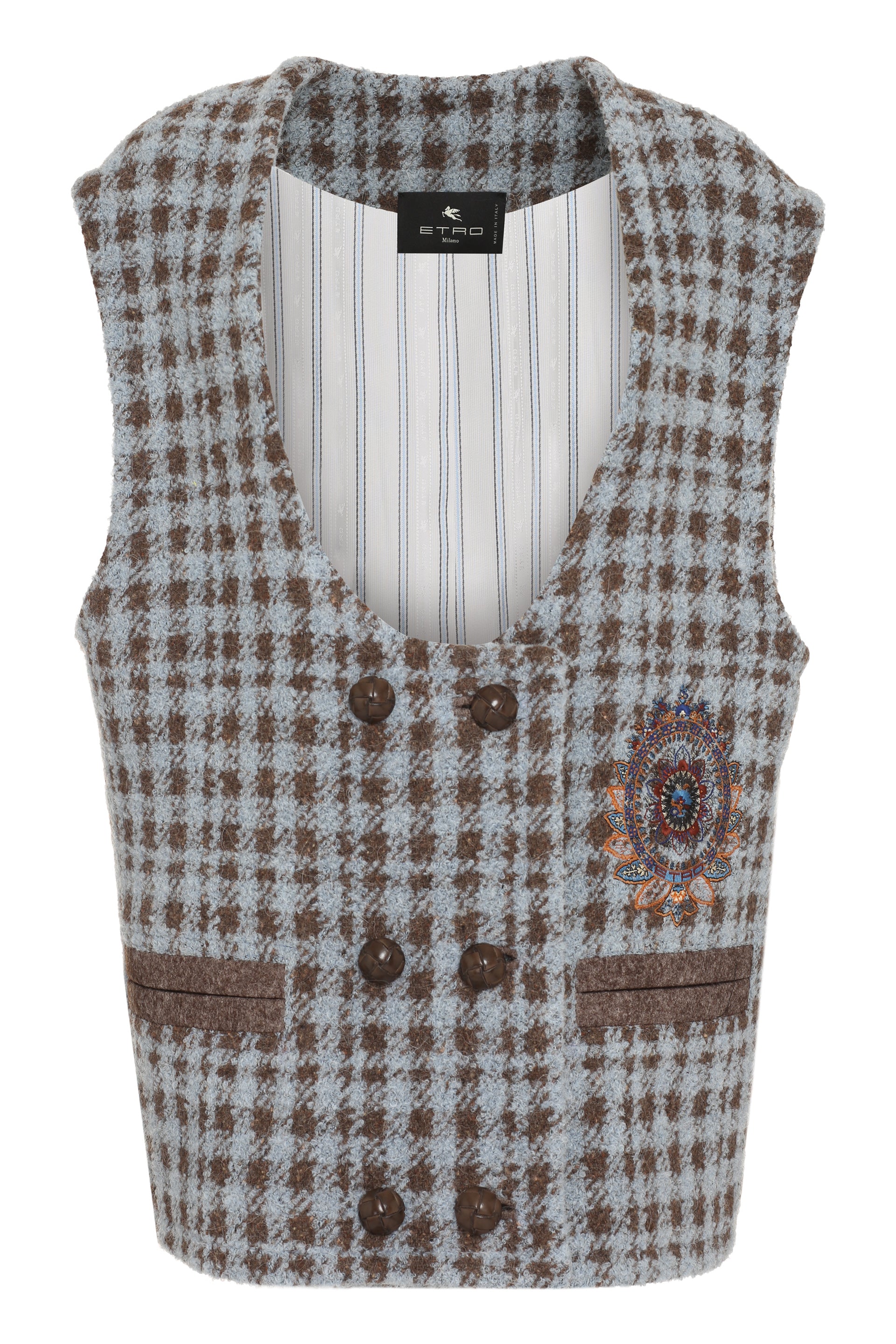 ETRO Embroidered Wool Blend Vest for Women