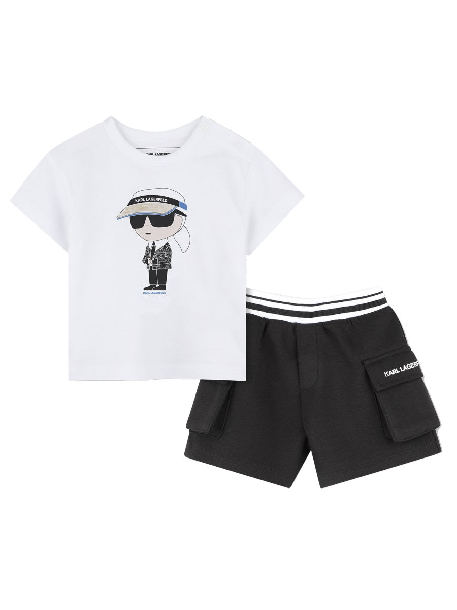 KARL LAGERFELD Mini T-Shirt and Bermuda Shorts Set