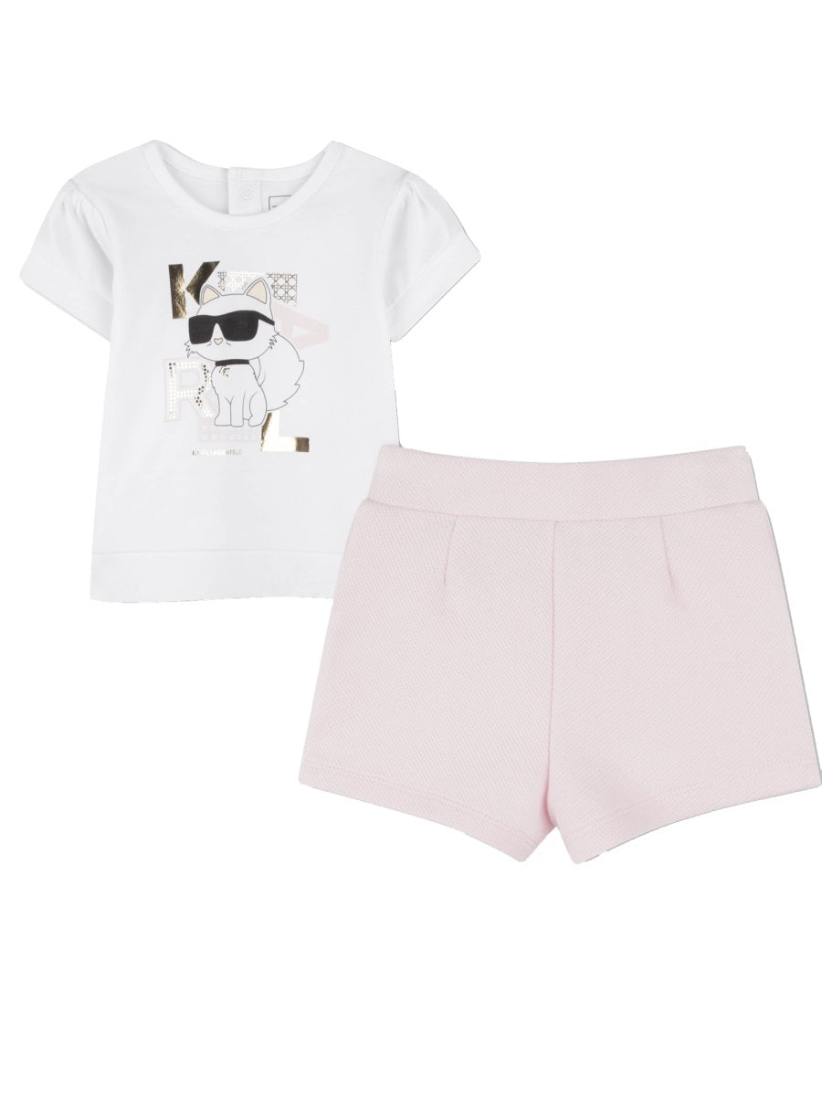 KARL LAGERFELD Mini T-Shirt and Shorts Set for Girls