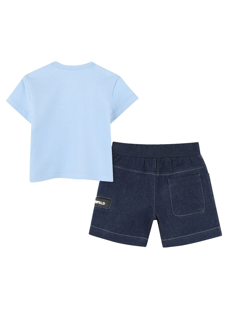 KARL LAGERFELD Mini T-Shirt and Bermuda Shorts Set for Boys