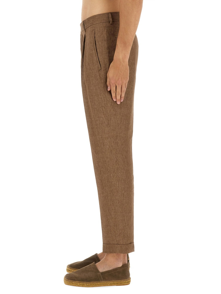 BOSS CAMEL L-Peat Pleat Pants - Size 48