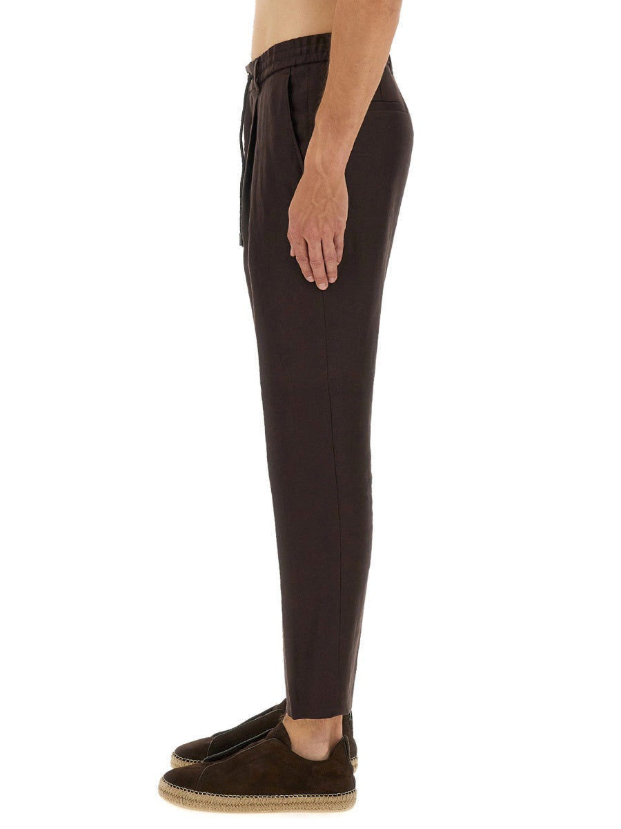 BOSS CAMEL Men's Linen Trousers L-PEETL-PL-RDS-243, Size 48