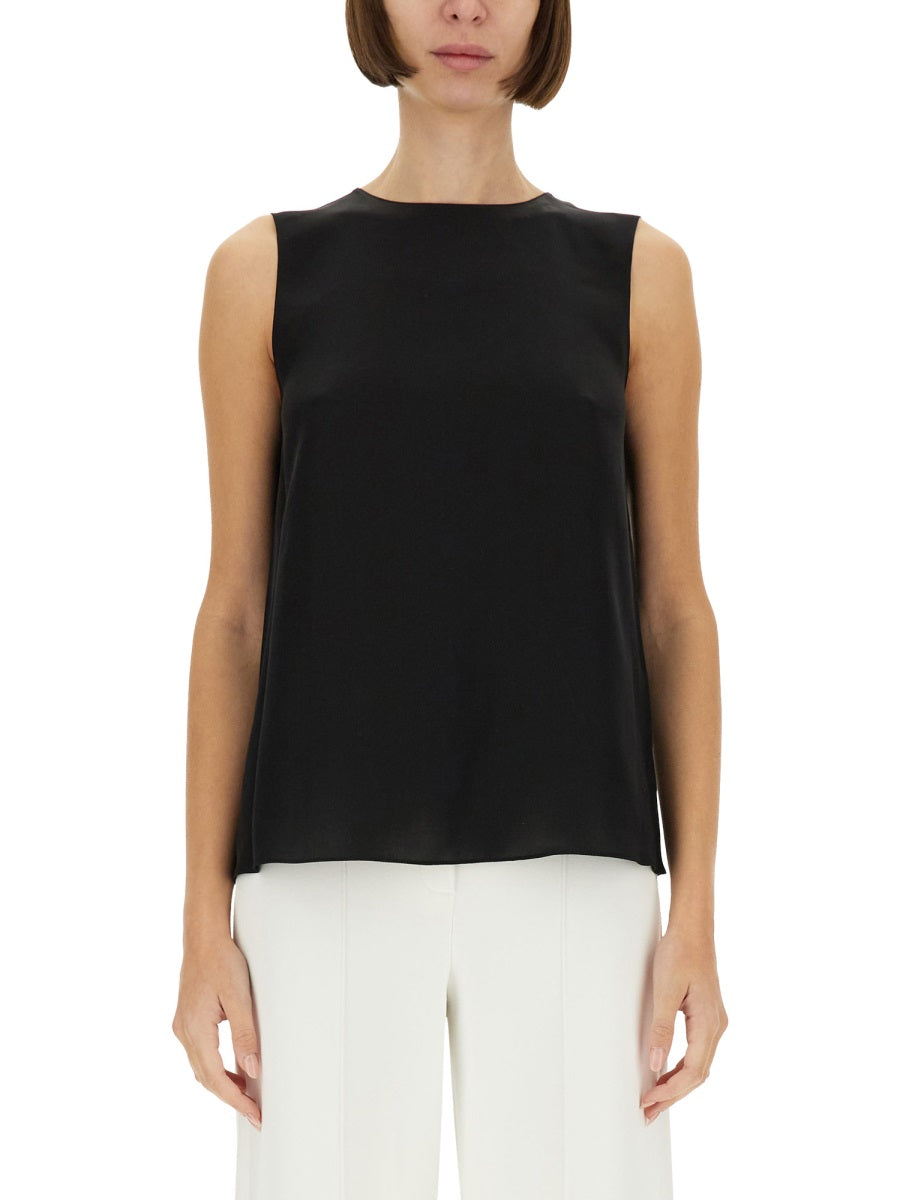 THEORY Silk Georgette Top - Regular Fit, Size S