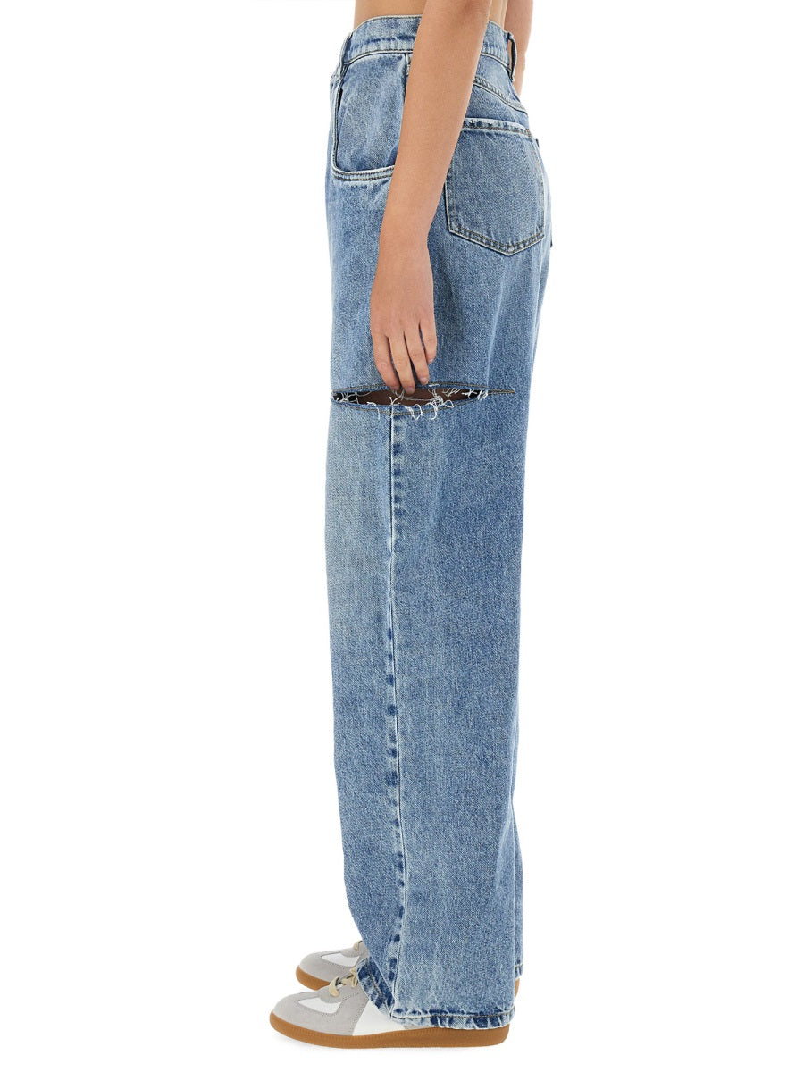 MAISON MARGIELA High-Waisted Jeans with Cut-Out Detail