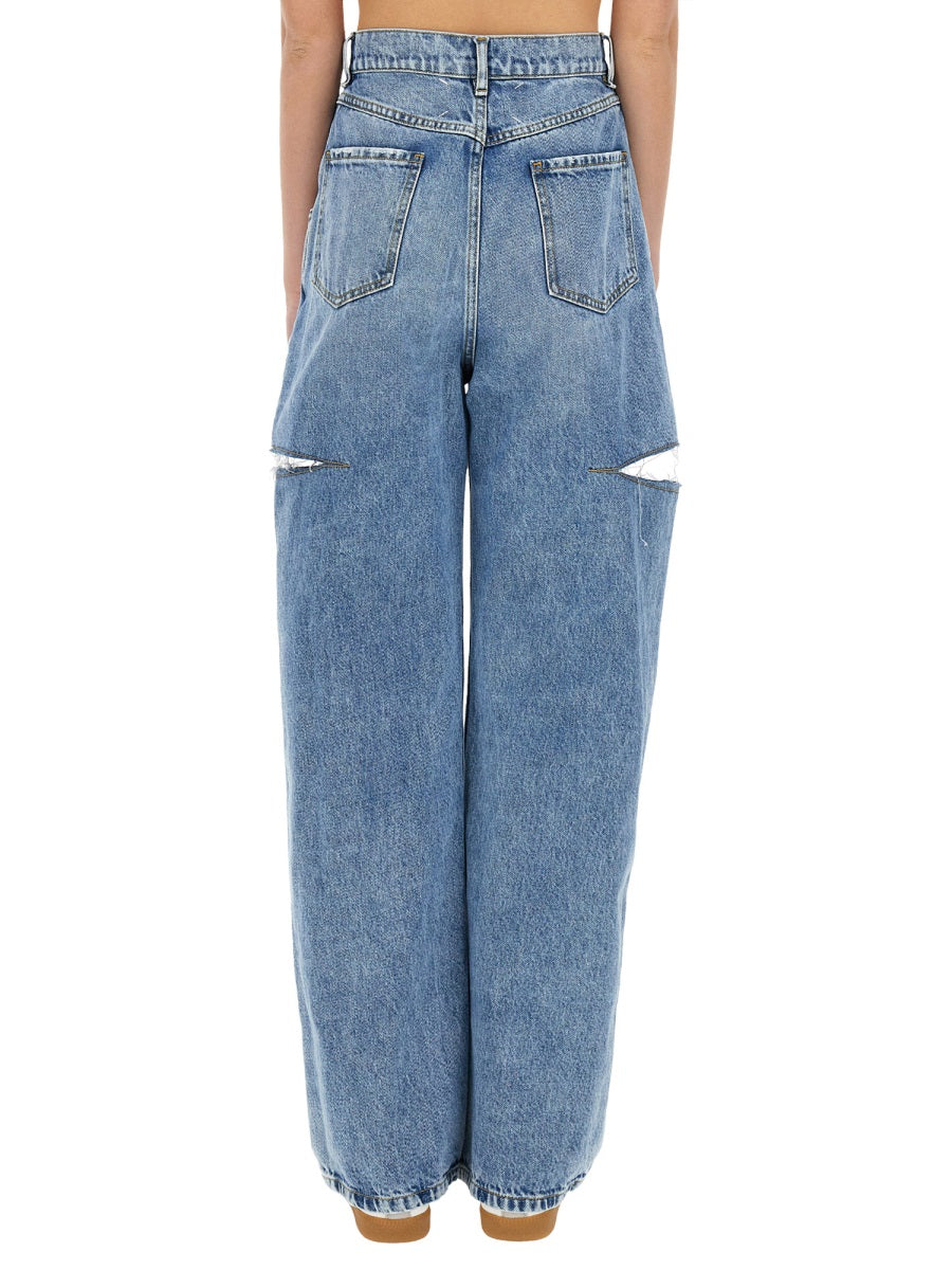 MAISON MARGIELA High-Waisted Jeans with Cut-Out Detail