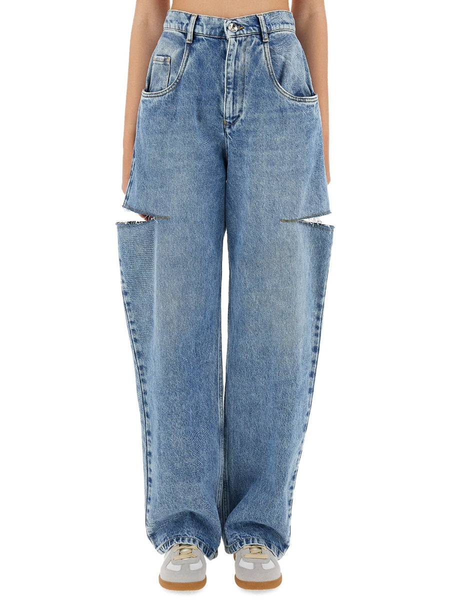 MAISON MARGIELA High-Waisted Jeans with Cut-Out Detail