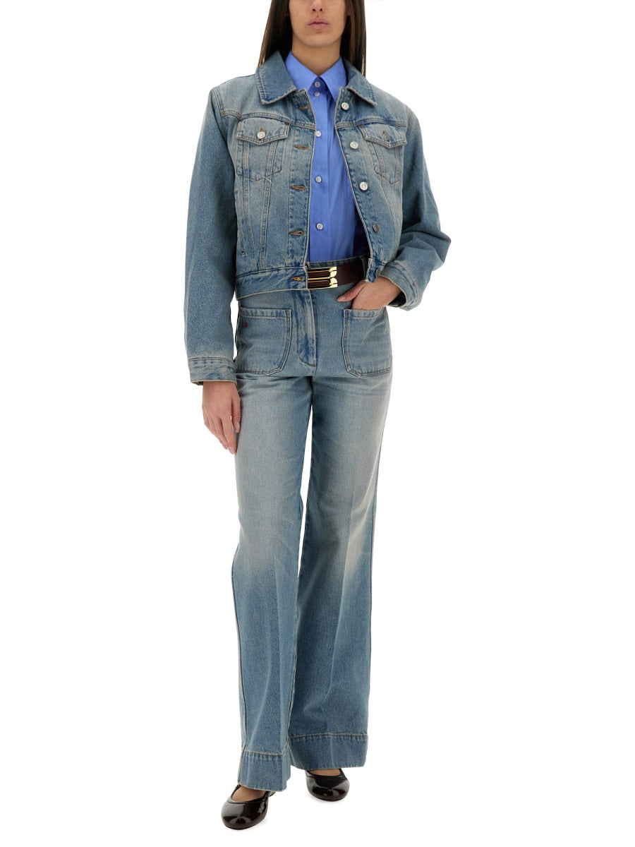 VICTORIA BECKHAM Oversized Cropped Shirt