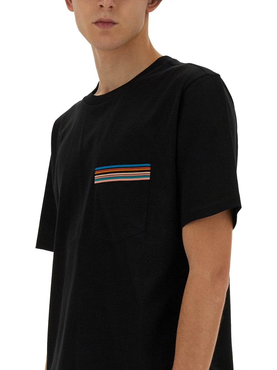PAUL SMITH Striped Pocket T-Shirt - Regular Fit, Size L