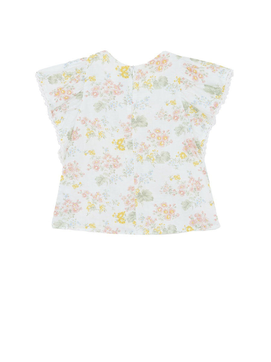 TARTINE ET CHOCOLAT Girls' Mini Linen Cotton Blend Top