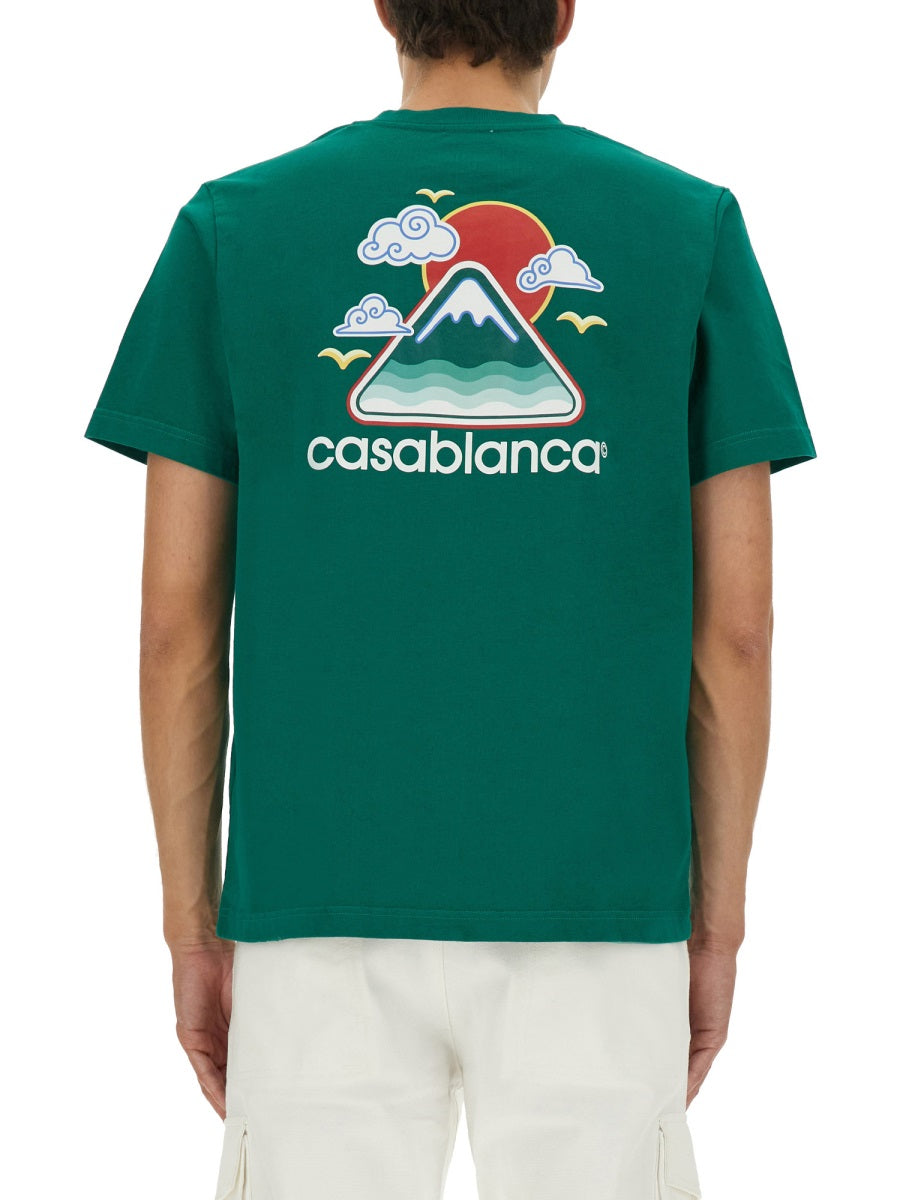 CASABLANCA Organic Cotton Printed T-Shirt - Size L