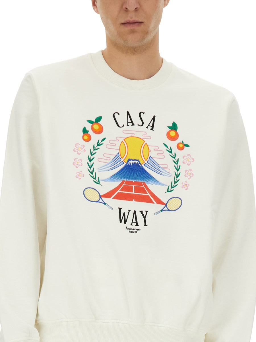 CASABLANCA Home Way Mountain Embroidered Sweatshirt - Men’s Large