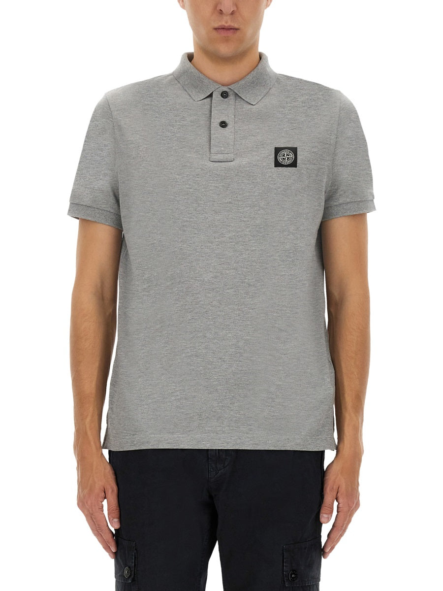 STONE ISLAND Logo Patch Polo Shirt - Size L