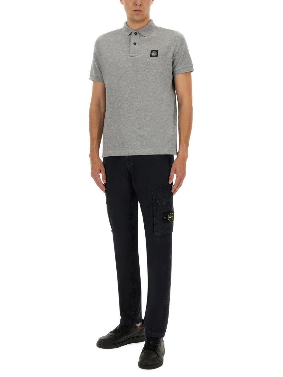 STONE ISLAND Logo Patch Polo Shirt - Size L