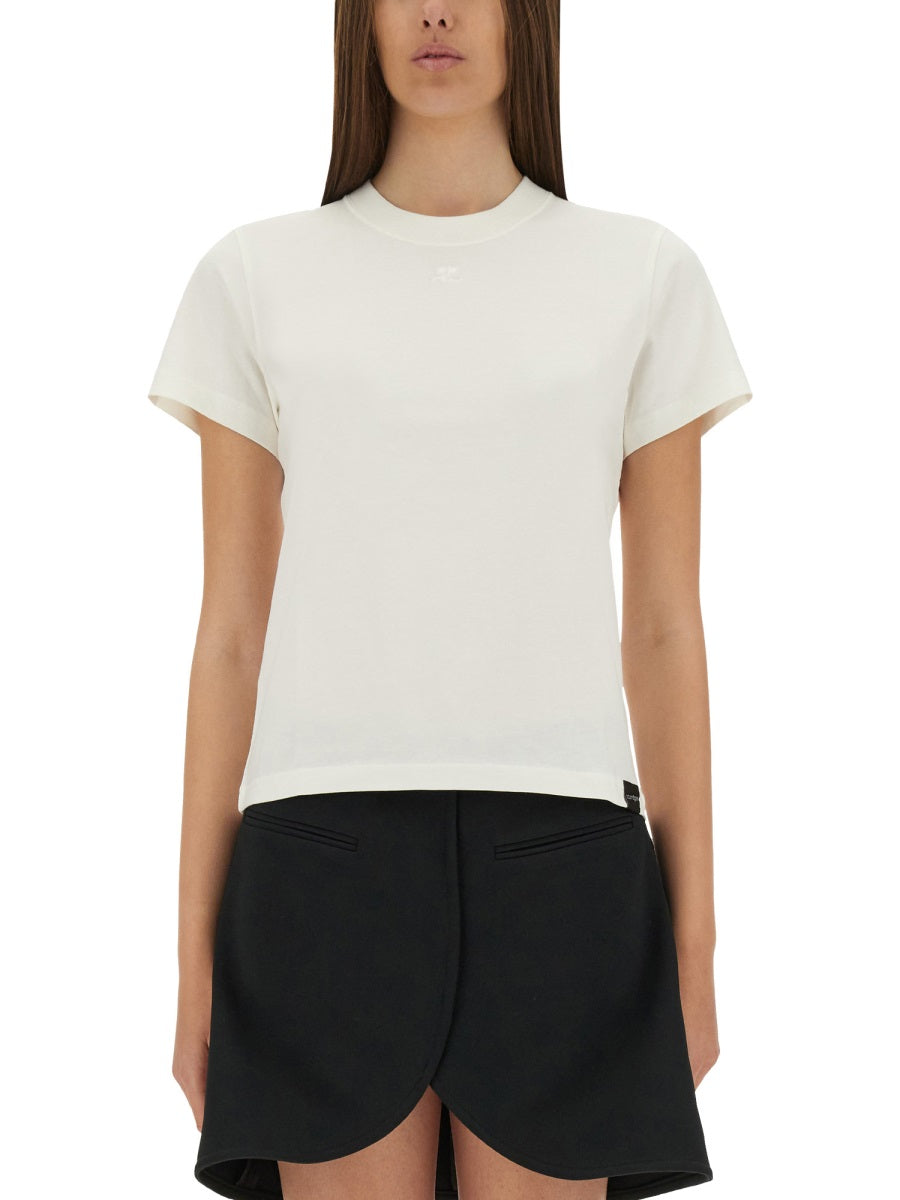 COURREGES Tiny Fit Cotton T-Shirt - Women's Size S