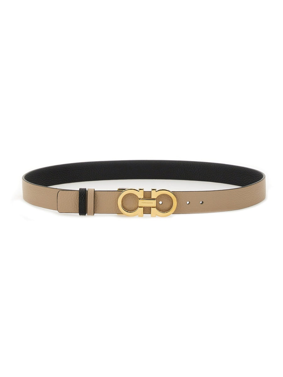 Ferragamo Reversible Leather Belt with Hooks